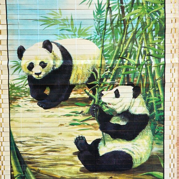 Chinese Bamboo Scroll Calendar 1987, Panda Family - Picture 4 of 13